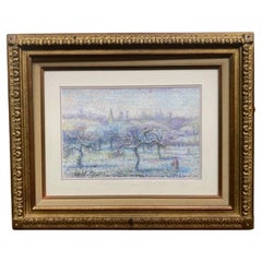 Hughes Claude Pissarro, French, Pastel on Card of "Blue Trees"