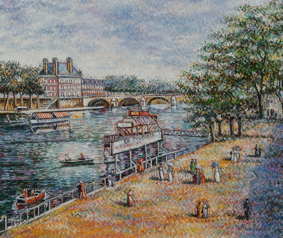 Hughes Claude Pissarro Figurative Painting - Bateau mouche sur la Seine