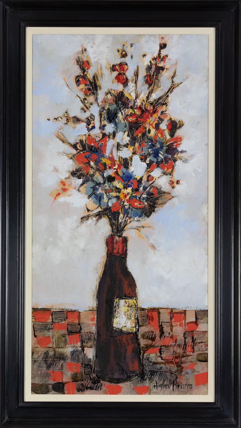 Bouquet by Hugues Pissarro dit Pomié - Contemporary still life painting - Painting by Hughes Claude Pissarro