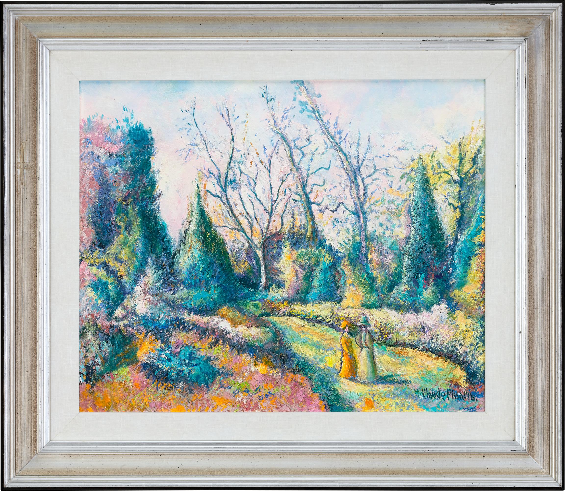 Ces dames au jardin de H. Claude Pissarro - Painting de Hughes Claude Pissarro