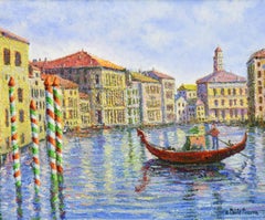 Crpuscule Venise de H. CLAUDE PISSARRO - peinture de style post-impressionniste