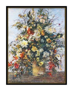 H Claude Pissarro Original Pastel Painting Floral Still Life Signed Framed Art