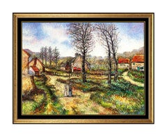 H. CLAUDE PISSARRO Original Pastel Painting Hand Signed French Landscape LARGE