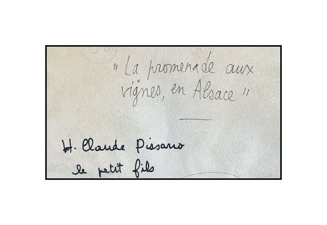 H. Claude Pissarro Original Pastel Painting Signed French Landscape Art Hughes For Sale 1