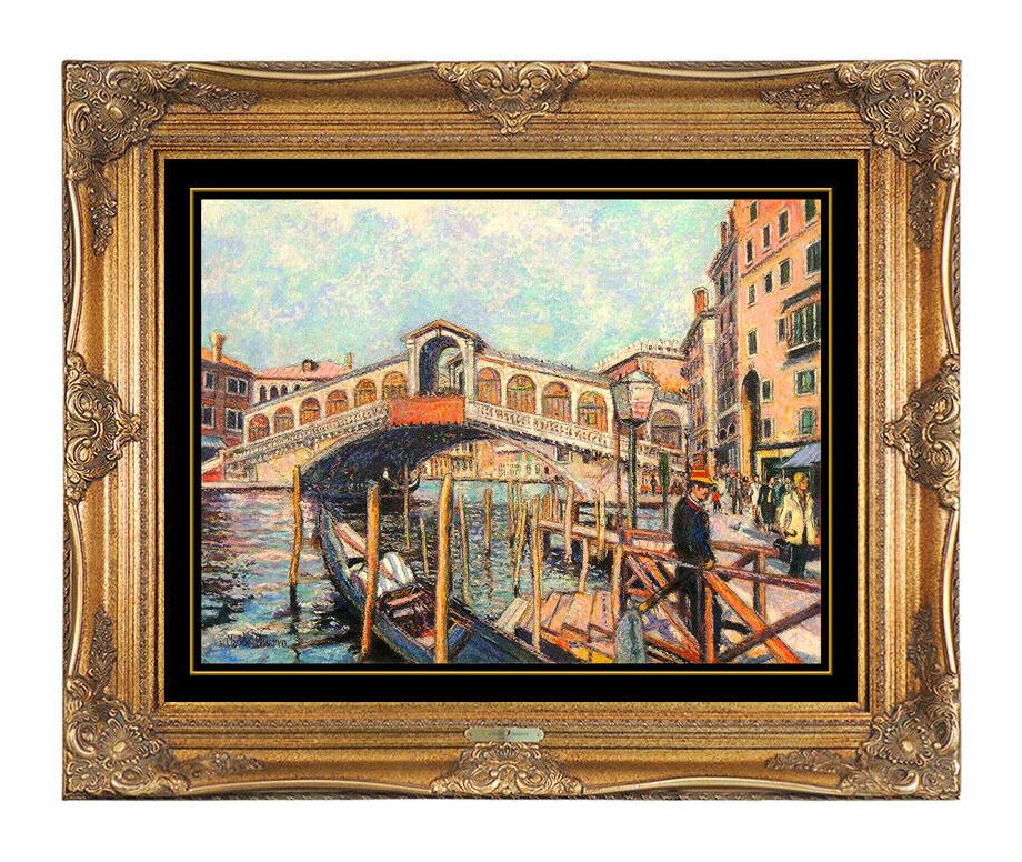 Hughes Claude Pissarro Landscape Painting - H. Claude Pissarro Original Pastel Painting Signed Italian Landscape Cityscape