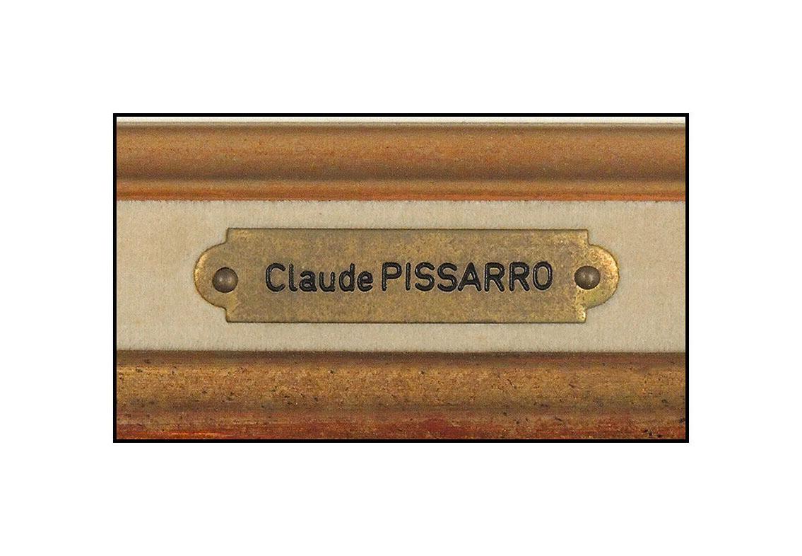 H Claude Pissarro Original Pastel Painting Signed Seascape Harbor Sailboat Art 2