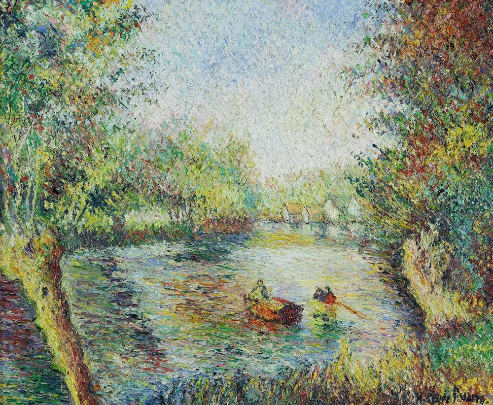 La Barque de Paulémile à Cantepie by H. Claude Pissarro - Landscape painting