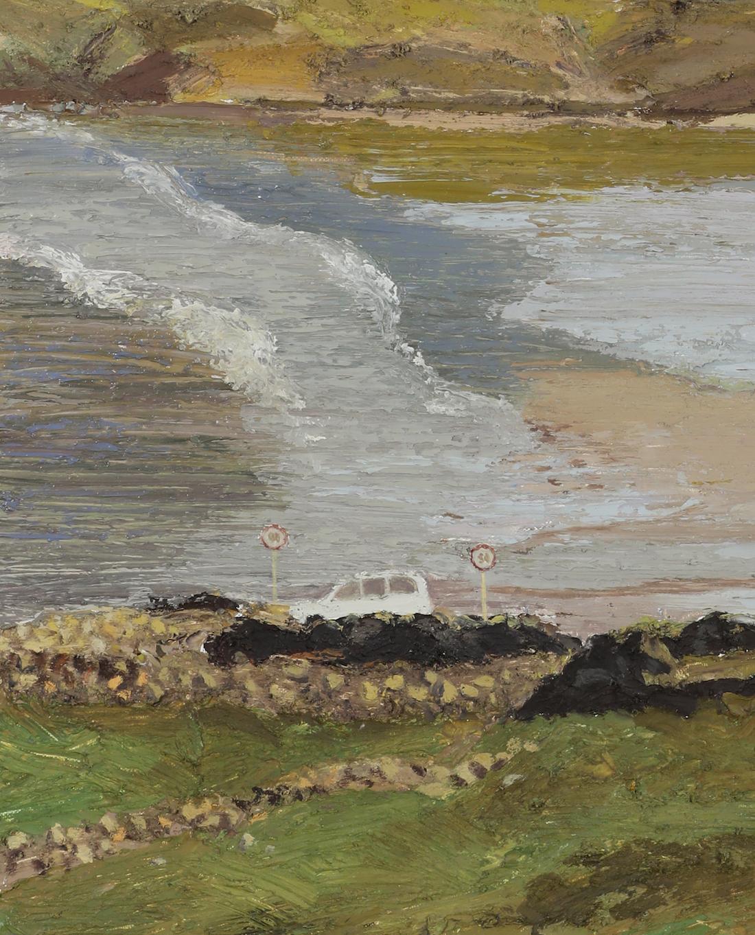 La Maison de Sean Duffy à Maghery (Marée Basse en Hiver) di Hugues Pissarro - Landscape Painting Grigio di Hughes Claude Pissarro