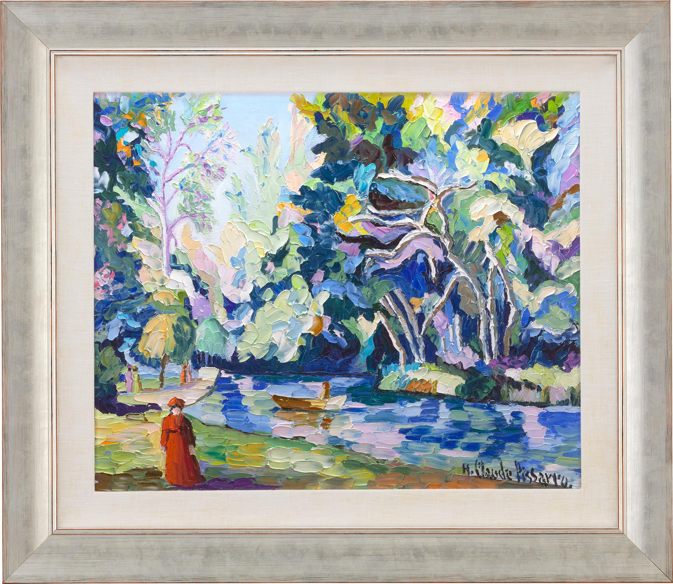 La petite île von H. Claude Pissarro – Painting von Hughes Claude Pissarro