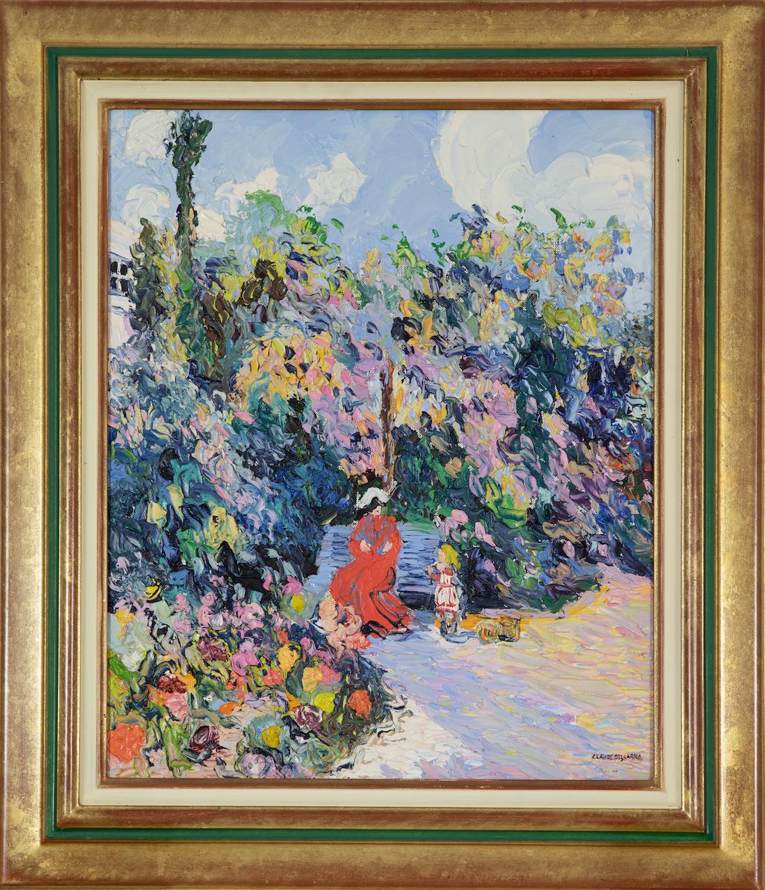 La Petite Rachel et sa Mère au Jardin by Corinne and Claude Pissarro - Painting by Hughes Claude Pissarro