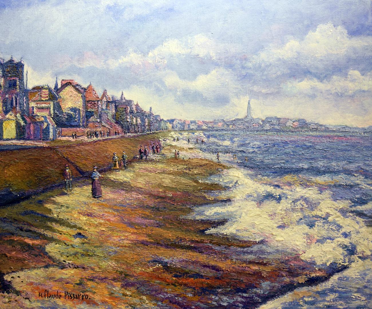 Hughes Claude Pissarro Figurative Painting - La Rade; Temps Gris by H. Claude Pissarro - Post-Impressionist style painting