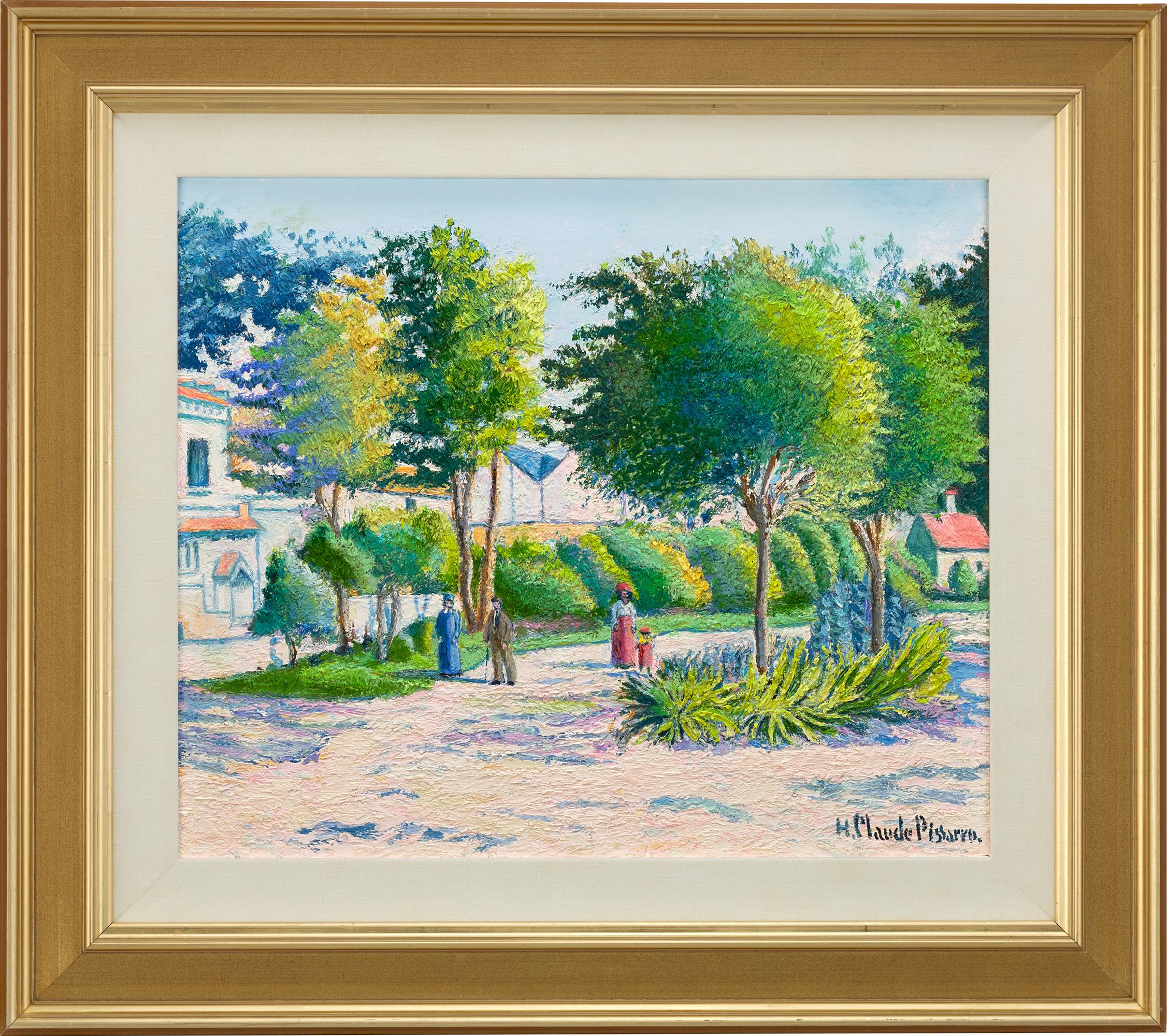 Le jardin municipal, Noisy-le-Sec by H. Claude Pissarro - Painting by Hughes Claude Pissarro