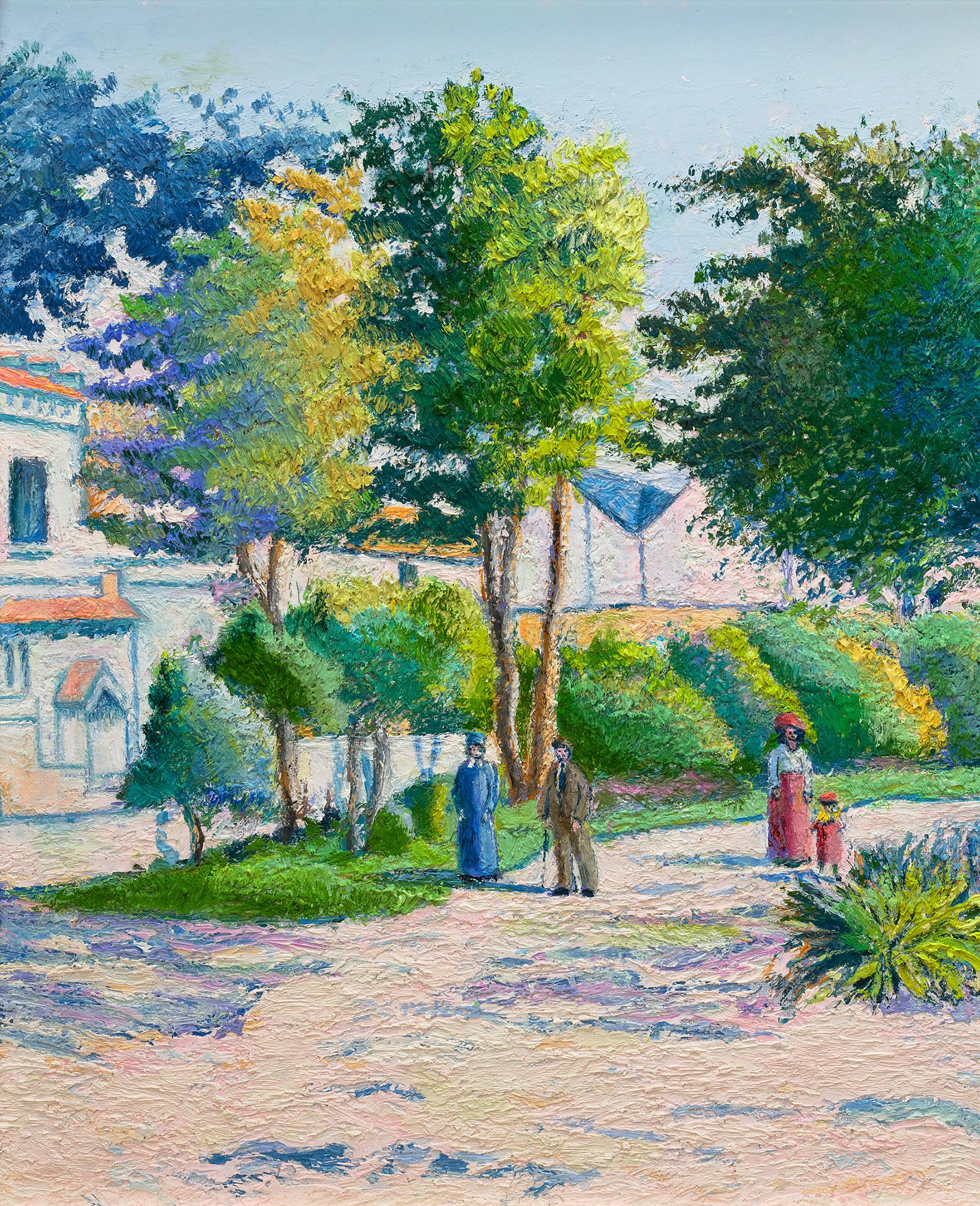 Le jardin municipal, Noisy-le-Sec by H. Claude Pissarro - Post-Modern Painting by Hughes Claude Pissarro