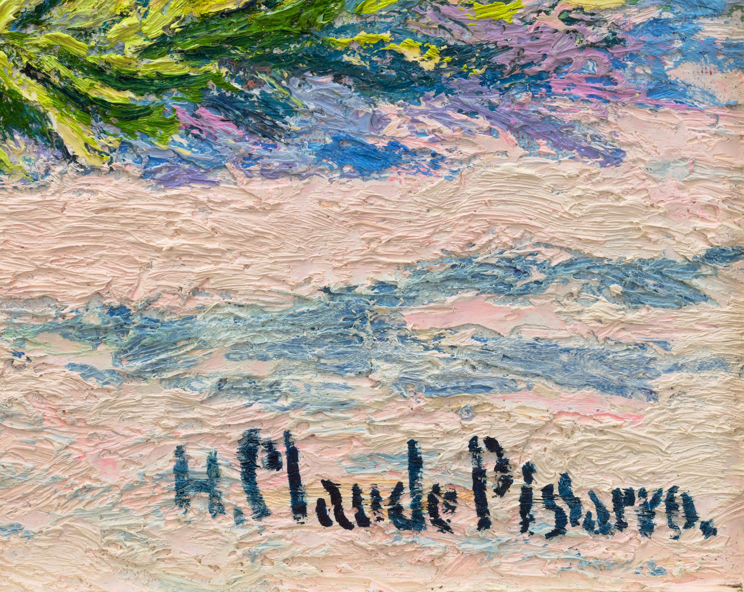 Hugues Claude Pissarro
b.1935  French

Le jardin municipal, Noisy-le-Sec
(The Municipal Garden, Noisy-le-Sec)

Signed “H. Claude Pissarro” (lower right)
Oil on canvas

The Pissarro family of French painters holds a significant legacy in the history
