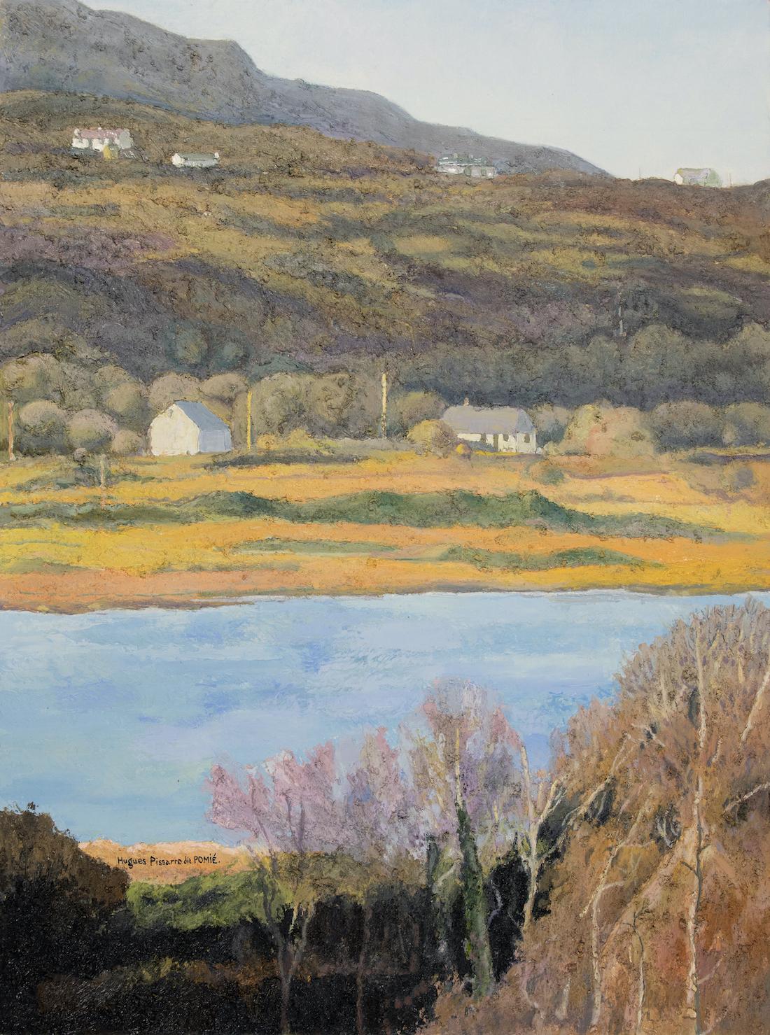 Le Lac Illion en Décembre by Hugues Pissarro dit Pomié - Contemporary painting