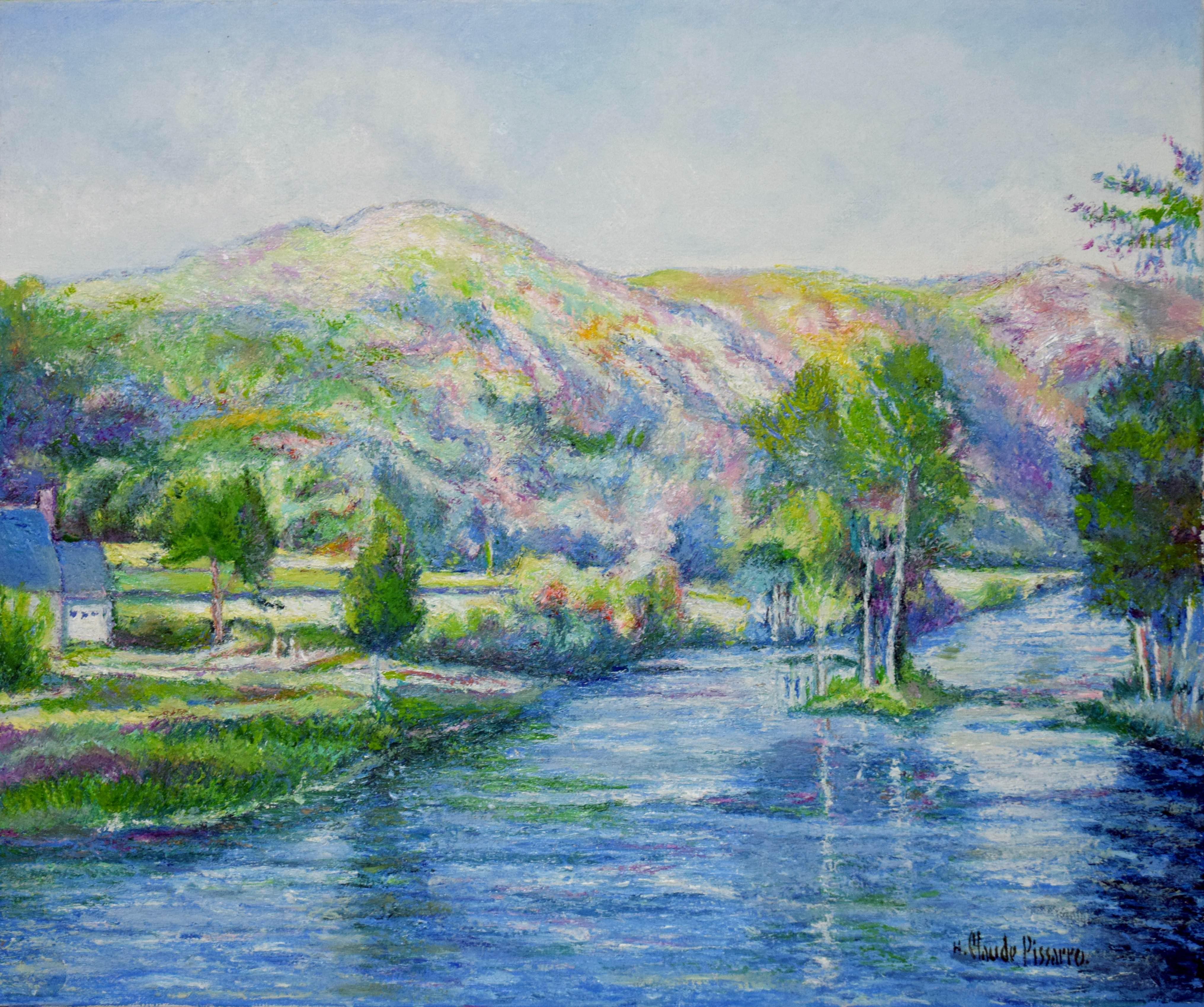 Hughes Claude Pissarro Figurative Painting - Le Pain de Sucre (Clécy-Normandie) by H. Claude Pissarro - Post-Impressionist