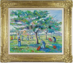 Le ramassage des pommes von H. Claude Pissarro - Nachimpressionist, Ölgemälde