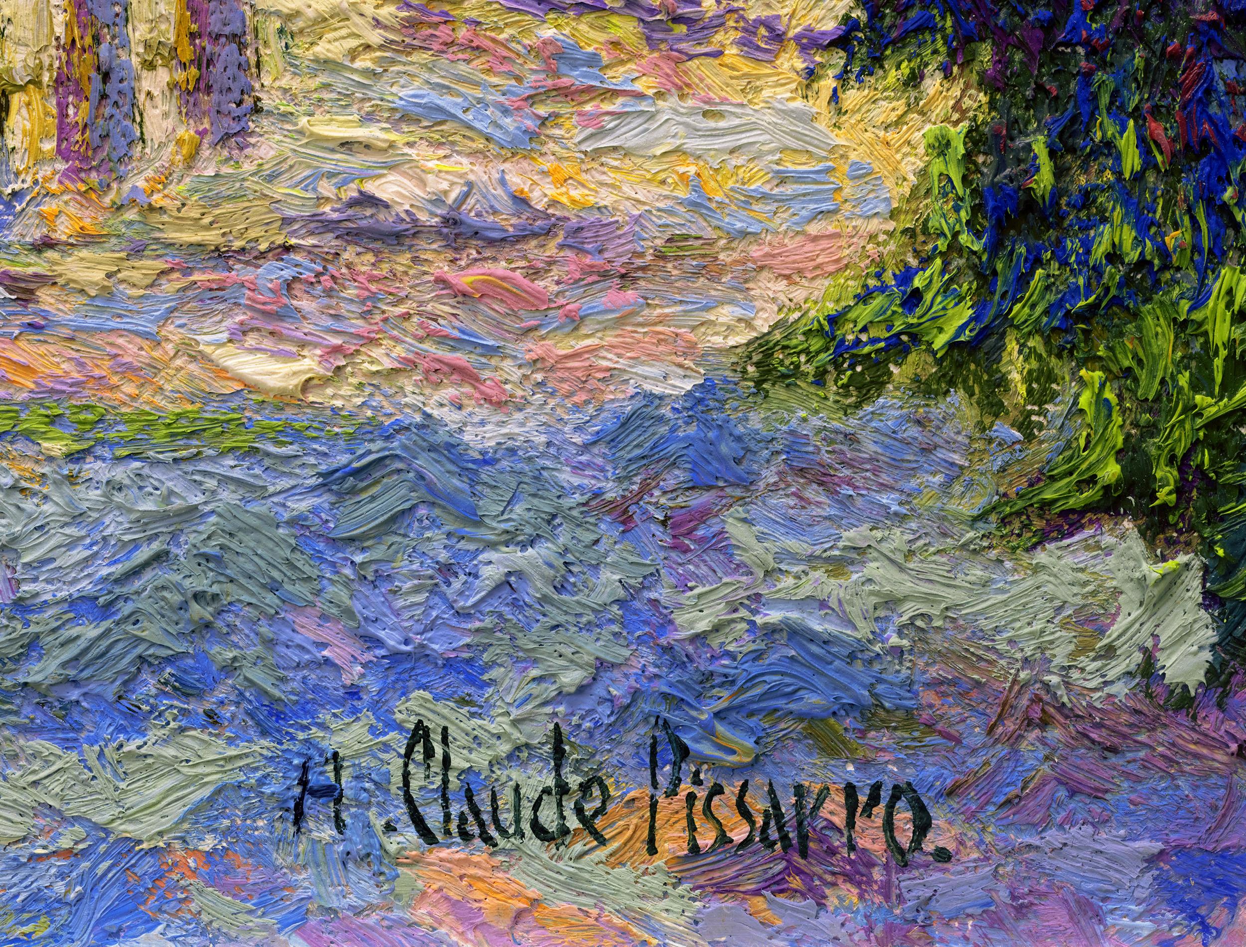 Les Tourelles Le Vey-Clécy, Normandie By H. Claude Pissarro - Brown Landscape Painting by Hughes Claude Pissarro