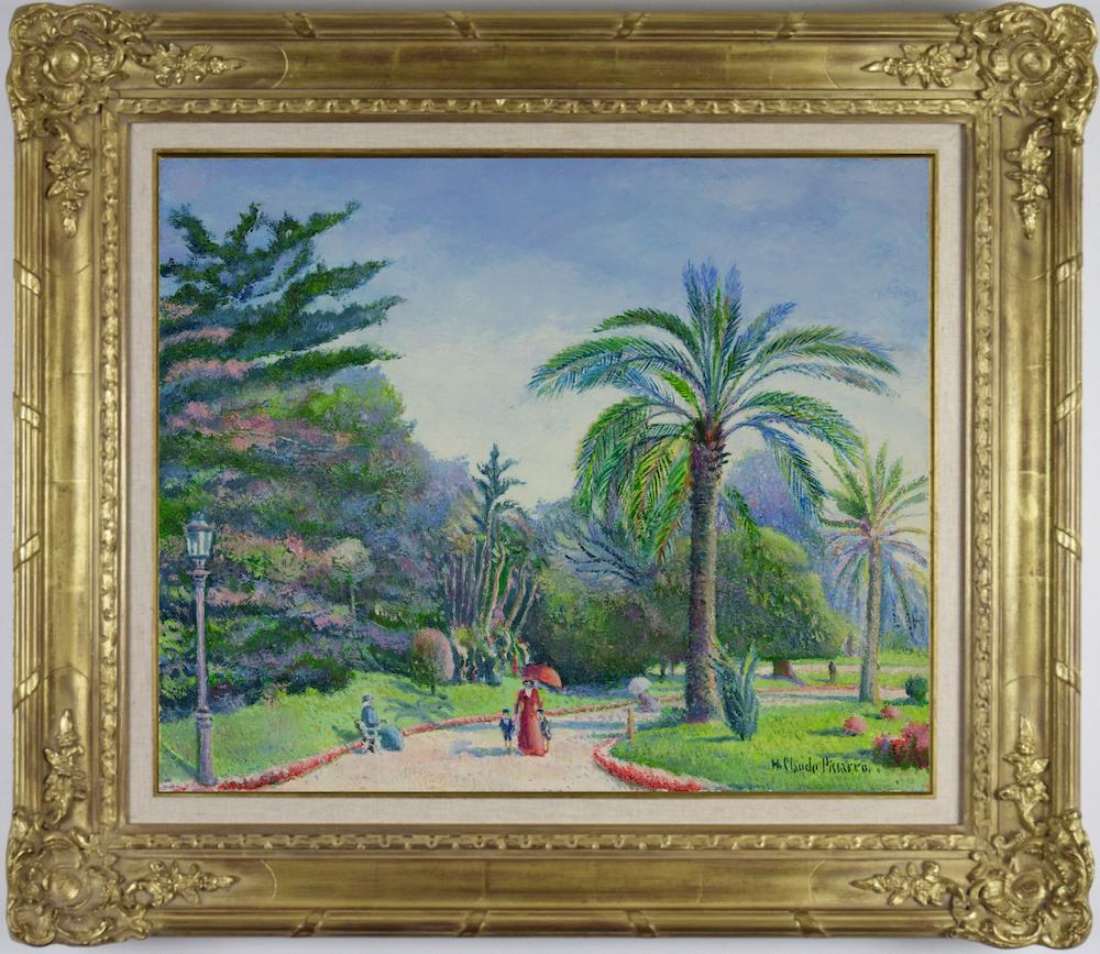 L'Heure de la Promenade (Monte-Carlo) by H. Claude Pissarro - Oil painting - Painting by Hughes Claude Pissarro