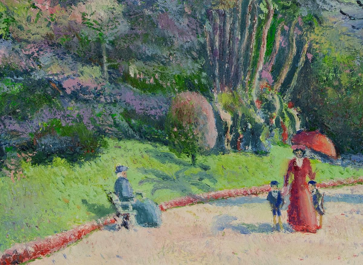 L''Heure de la Promenade (Monte-Carlo) von H. Claude Pissarro – Ölgemälde (Post-Impressionismus), Painting, von Hughes Claude Pissarro