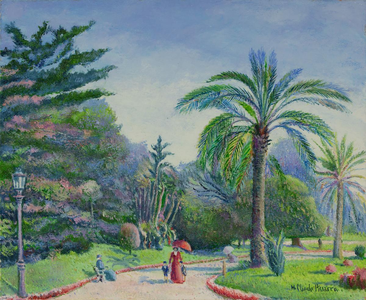 Hughes Claude Pissarro Figurative Painting – L''Heure de la Promenade (Monte-Carlo) von H. Claude Pissarro – Ölgemälde