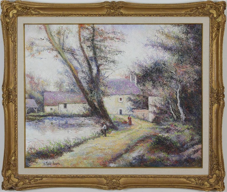 L'Orme du Moulin by H. Claude Pissarro - Post-Impressionist oil painting - Painting by Hughes Claude Pissarro