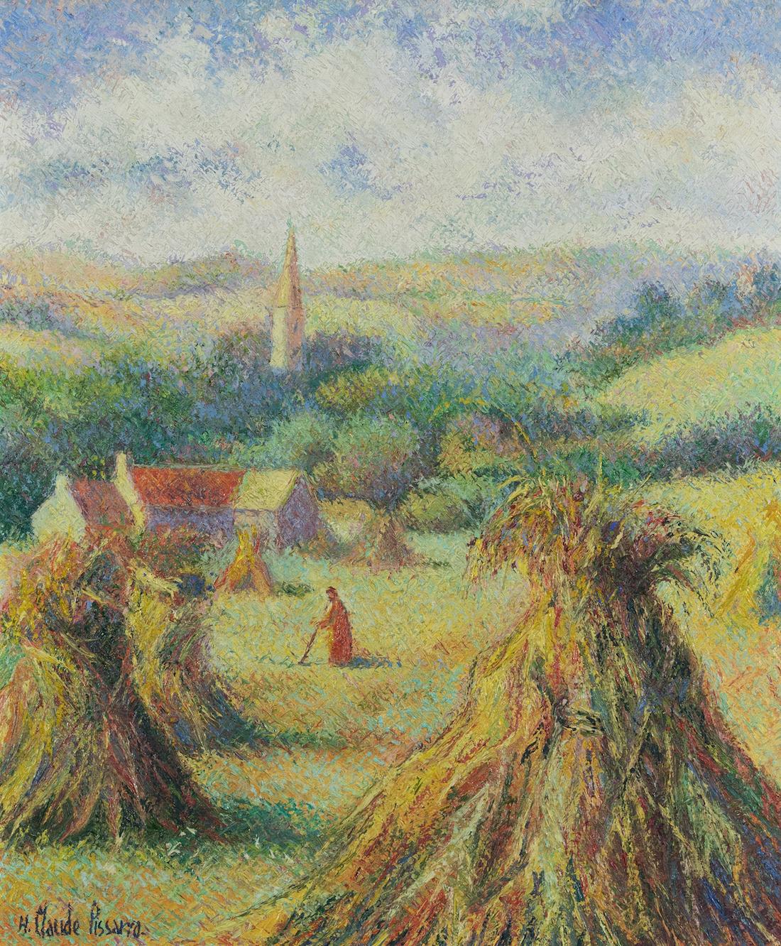 Moisson à Saint-Omer by H. Claude Pissarro - Landscape oil painting