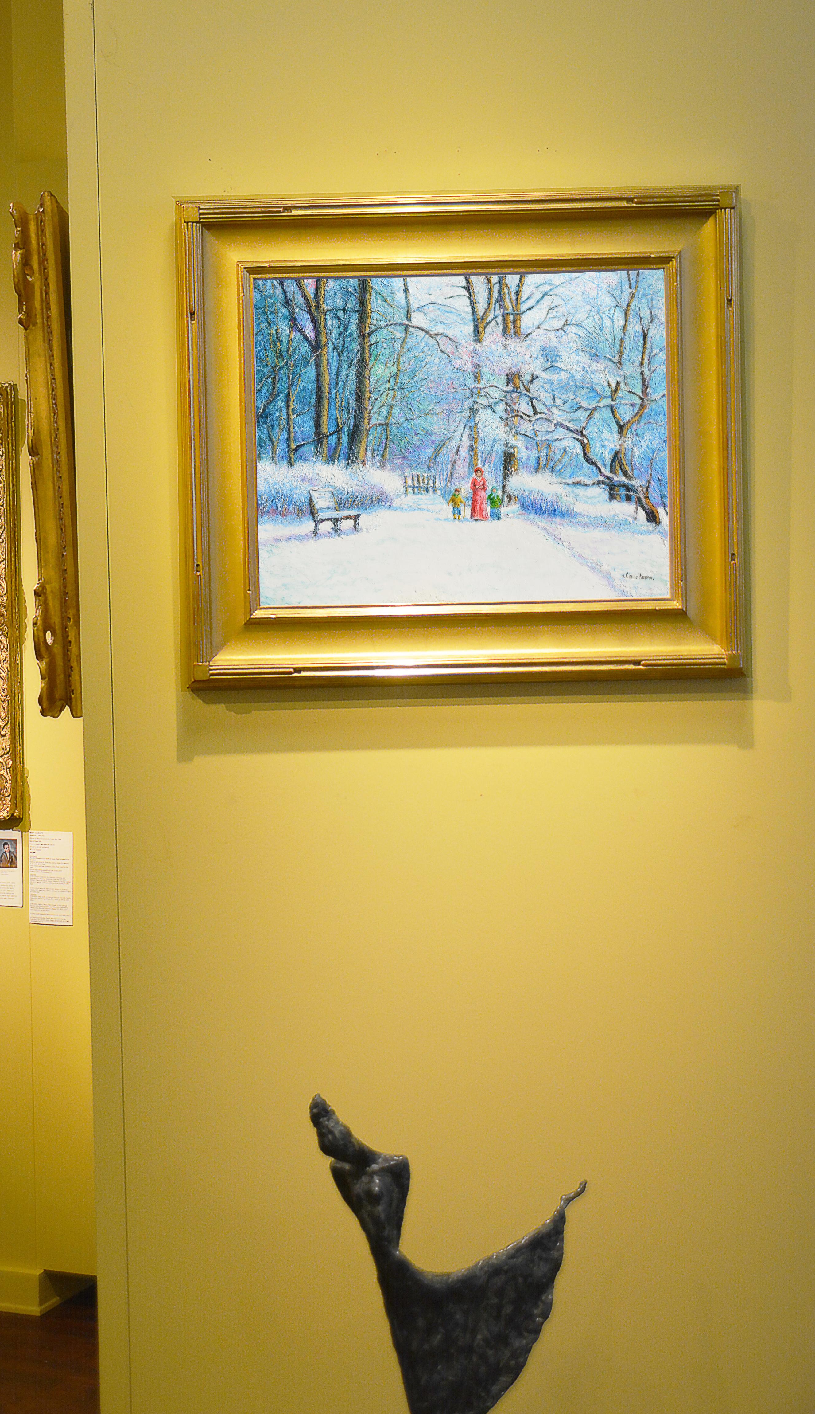 Neige au bois Boi  - Impressionnisme Painting par Hughes Claude Pissarro