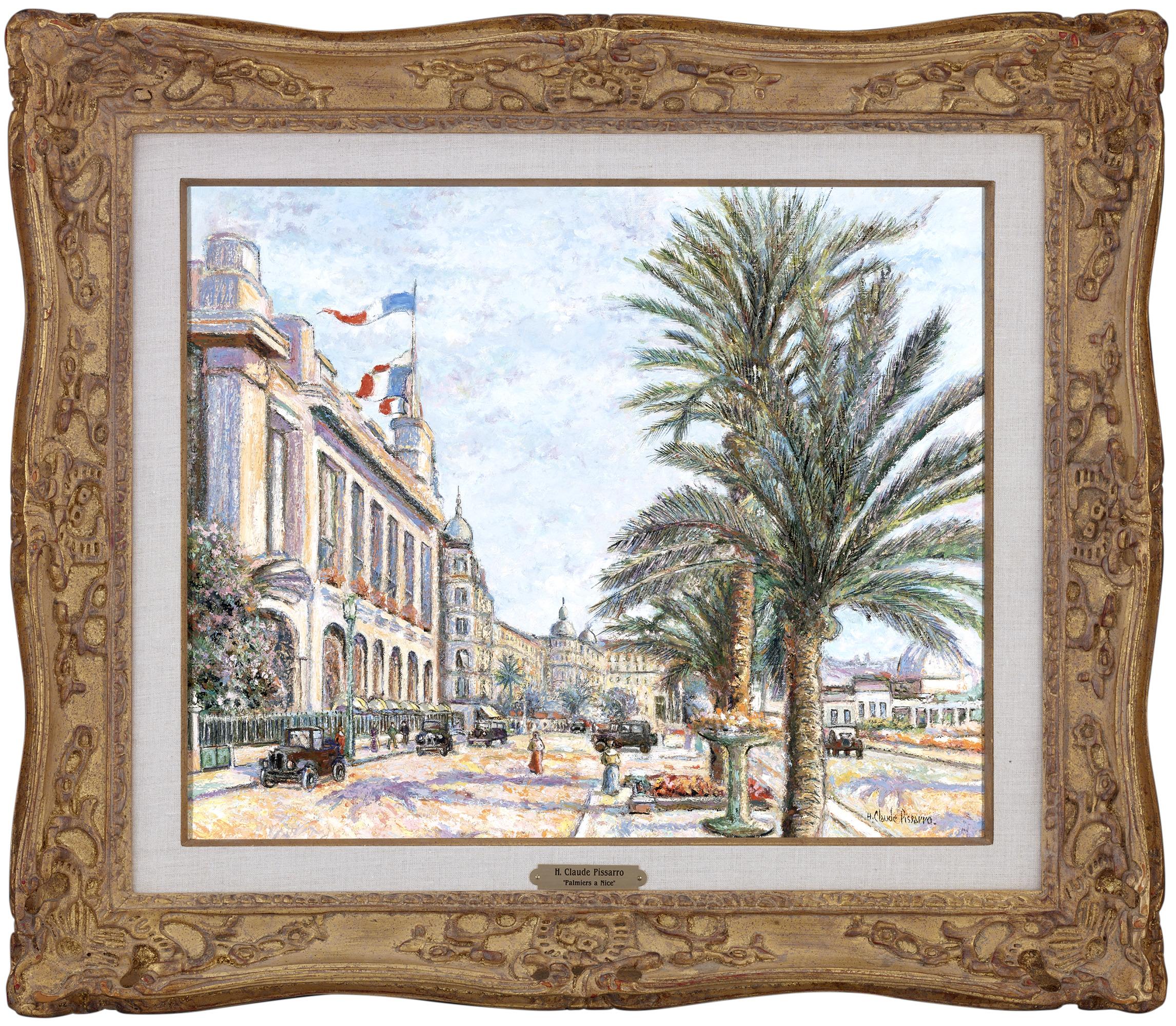 Palmiers à Nice (Palm Trees in Nice) - Painting by Hughes Claude Pissarro