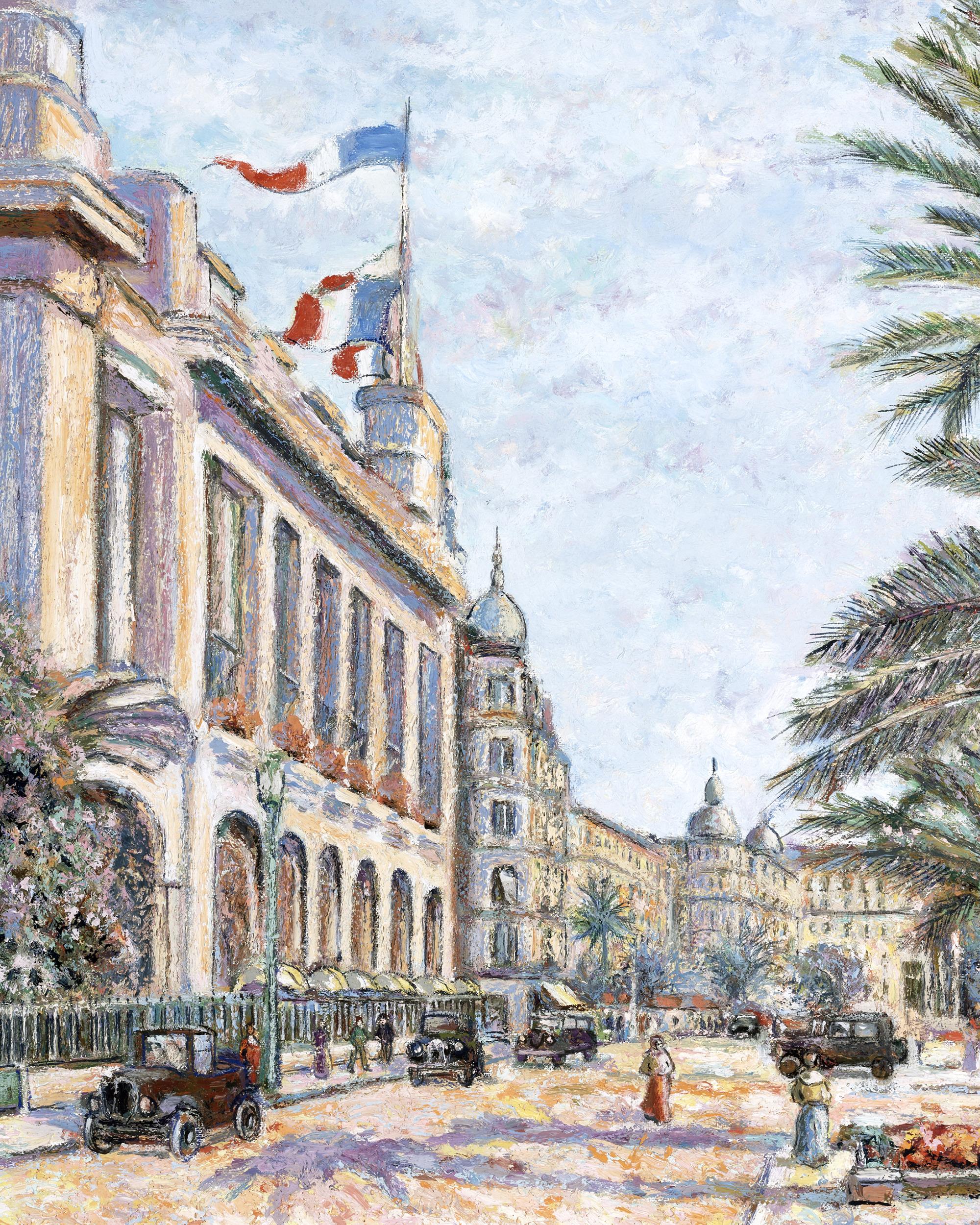 Palmiers à Nice (Palm Trees in Nice) - Post-Impressionist Painting by Hughes Claude Pissarro