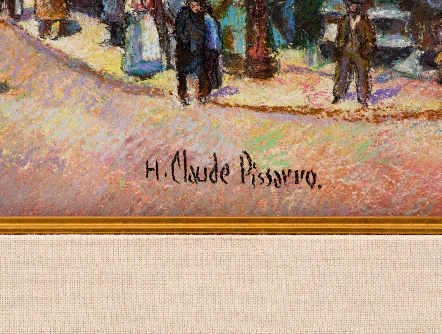 Paris - Rue de Clignancourt - Landscape Painting Marrone di Hughes Claude Pissarro