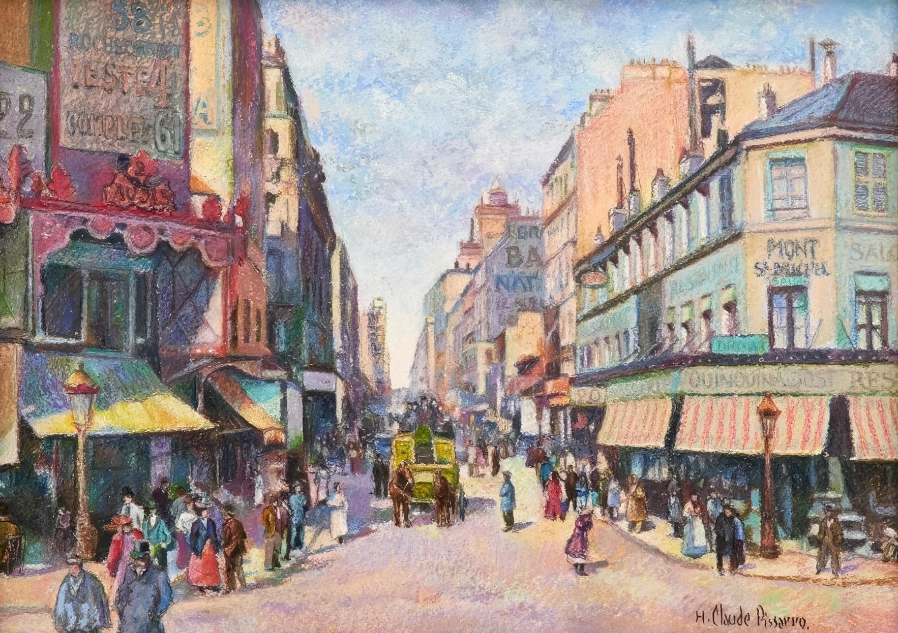 Landscape Painting di Hughes Claude Pissarro - Paris - Rue de Clignancourt