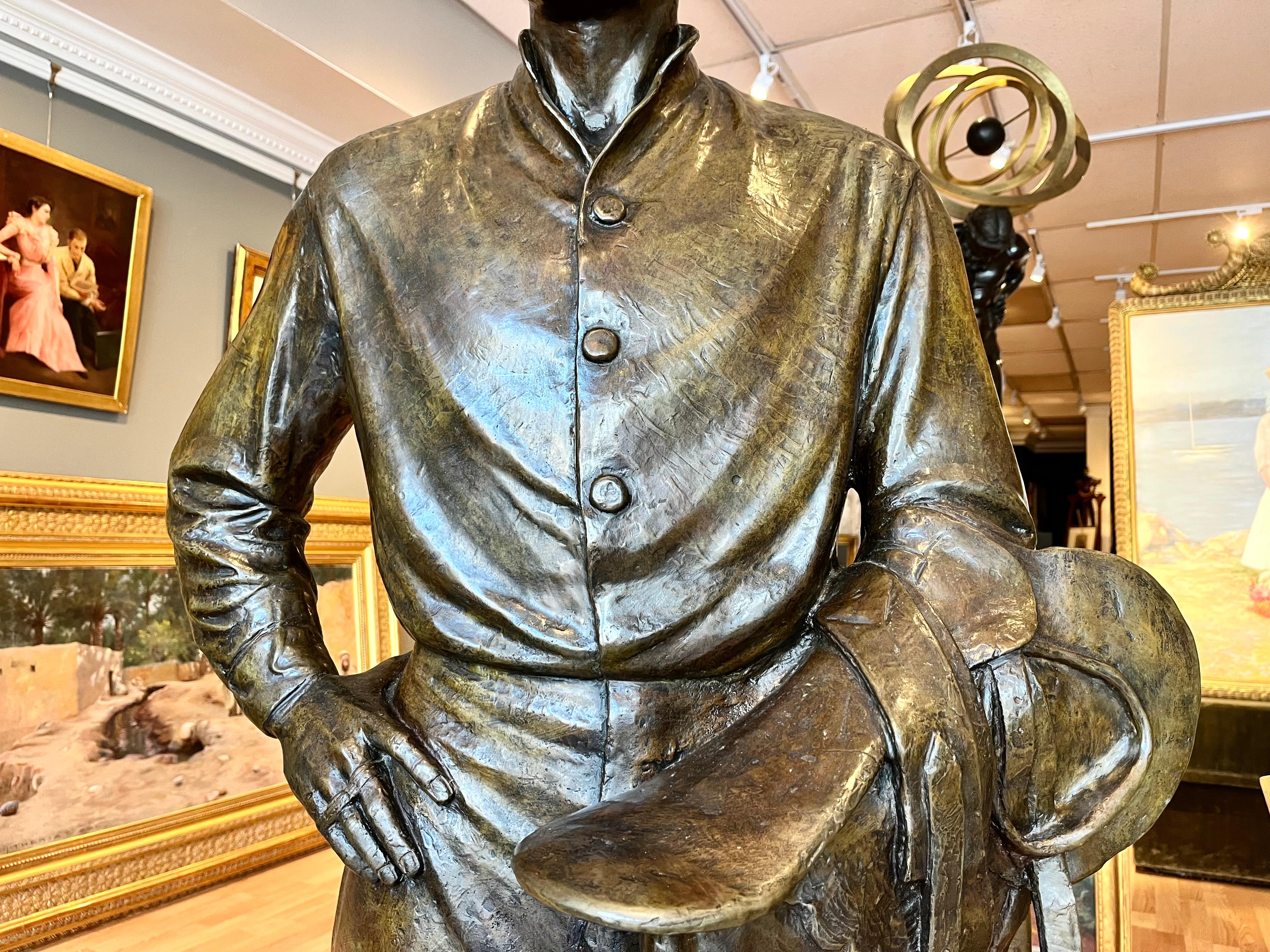 Diese beeindruckende Bronzeskulptur von Hughlette 