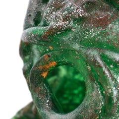 Hugin Raven Sculpture green Murano Glass, Pino Signoretto, Seguso Vetri D'Arte