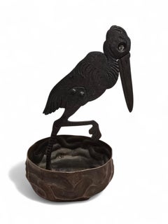 Hugo Berger Attributed Stork-Form Cigar Cutter, Goberg, Germany, Early 20th Cent