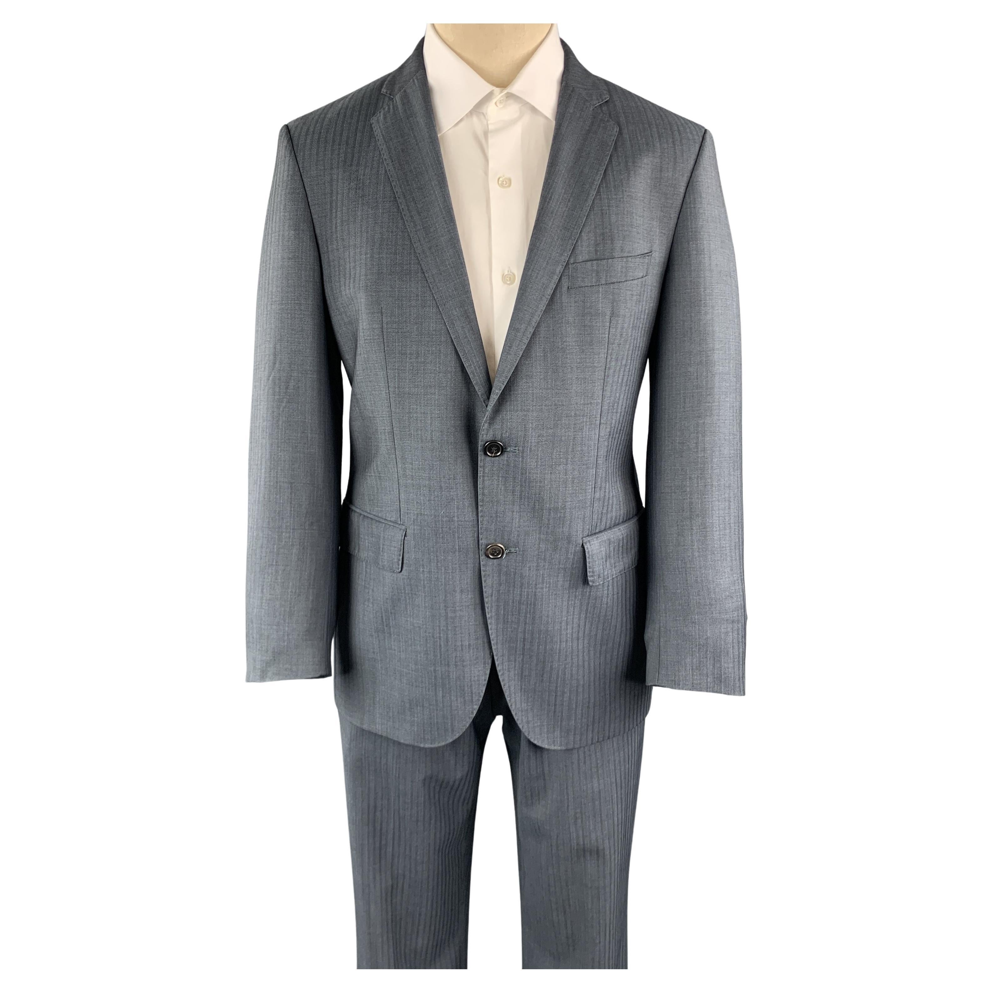 HUGO BOSS 38 Navy Lana Wool Notch Lapel 32 x 30 Suit For Sale