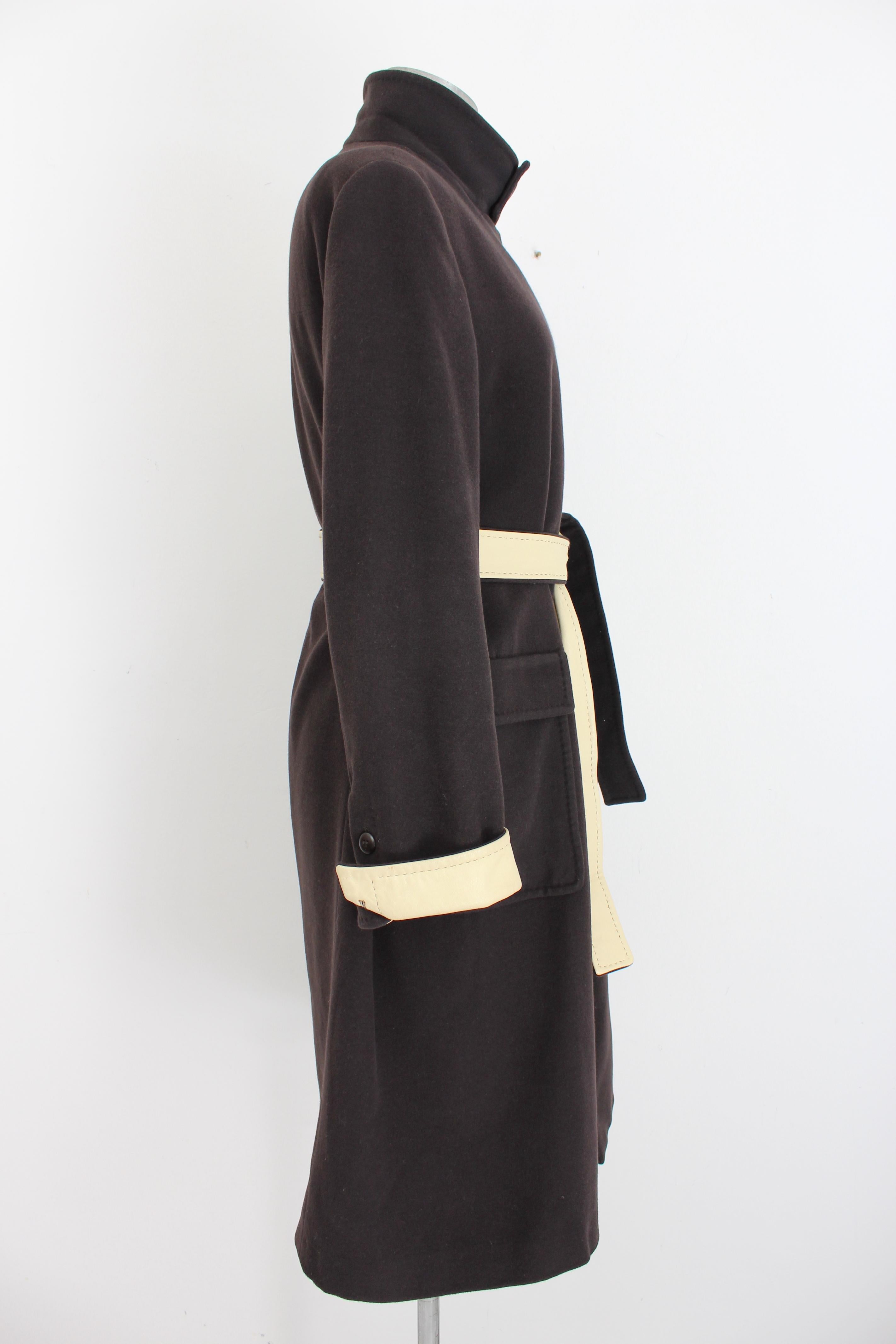 Hugo Boss Black Beige Cashmere Long Classic Coat In Good Condition In Brindisi, Bt