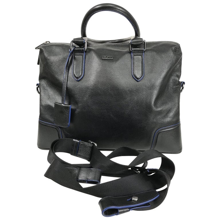 Hugo Boss Black and Blue Leather Business Bag Carry On Shoulder Bag at  1stDibs | boss business bag, hugo boss suit cover, hugo boss business bag