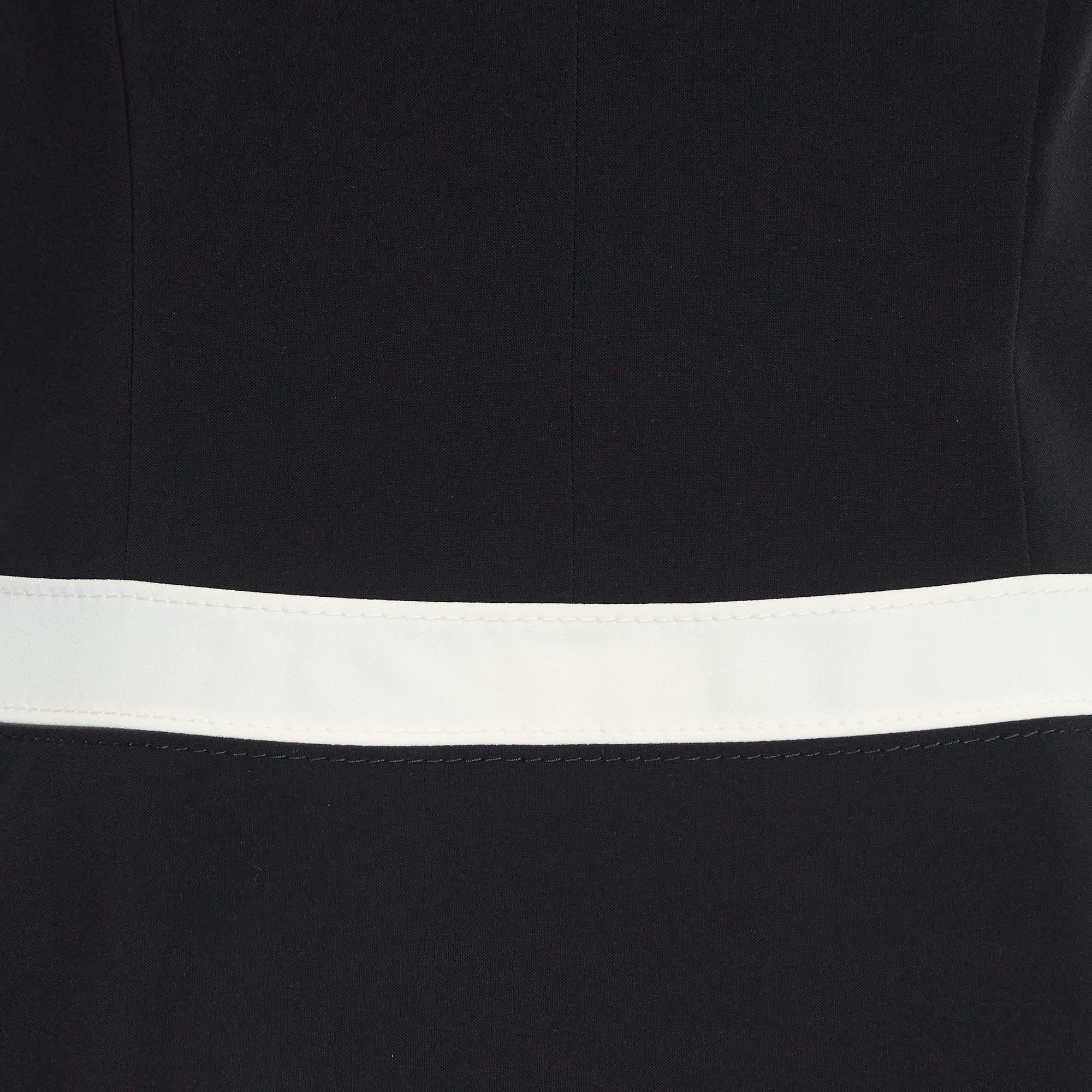 Hugo Boss Blusa negra de crepé de manga corta L Negro en venta
