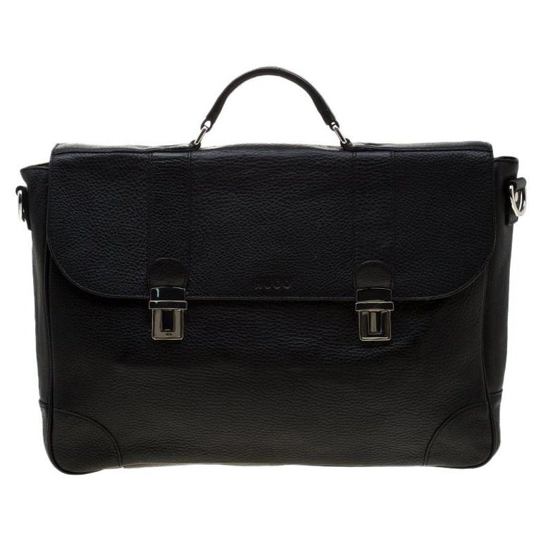 Hugo Boss Black Leather Double Lock Briefcase For Sale at 1stDibs ...