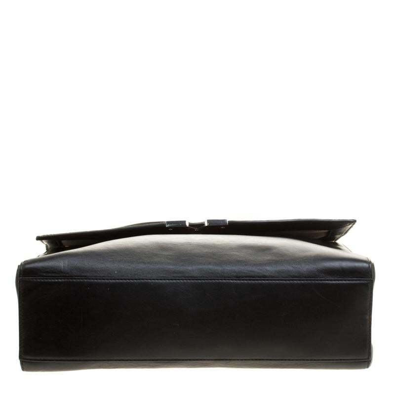 Hugo Boss Black Leather Top Handle Briefcase 1