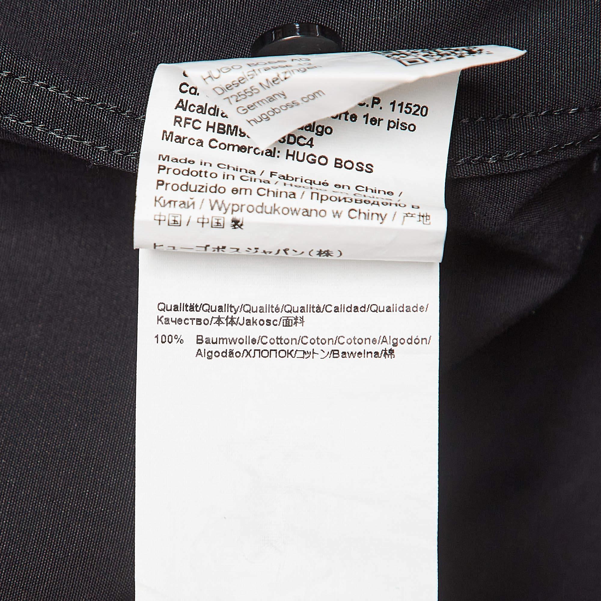 Hugo Boss Black Printed Cotton Shirt  XXL For Sale 1