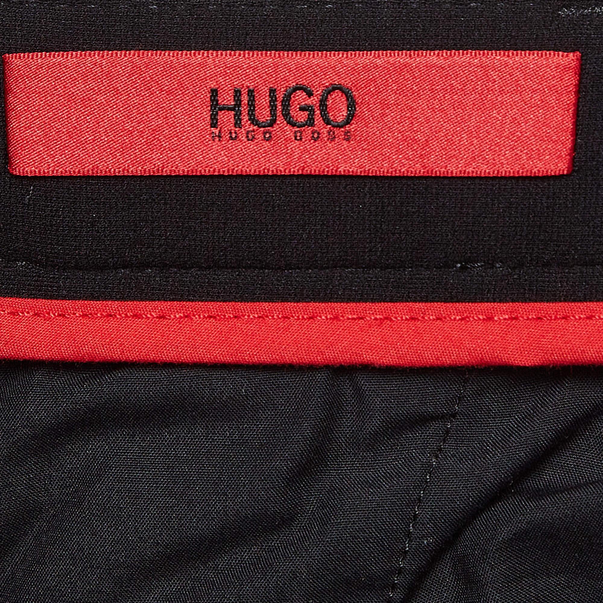 Hugo Boss Black Stretch Crepe Formal Trousers L For Sale 2