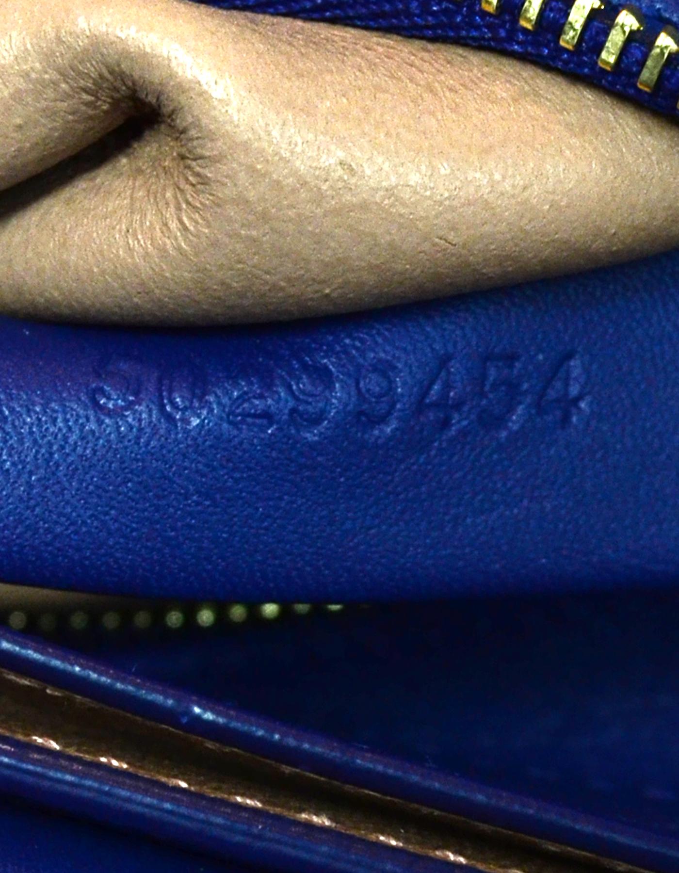 Hugo Boss Blue Leather Bespoke S Top Handle Satchel Bag 4