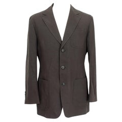 Hugo Boss Brown Linen Classic Jacket Vintage 2000s