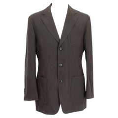 Hugo Boss Chaqueta Clásica Lino Marrón Vintage 2000s