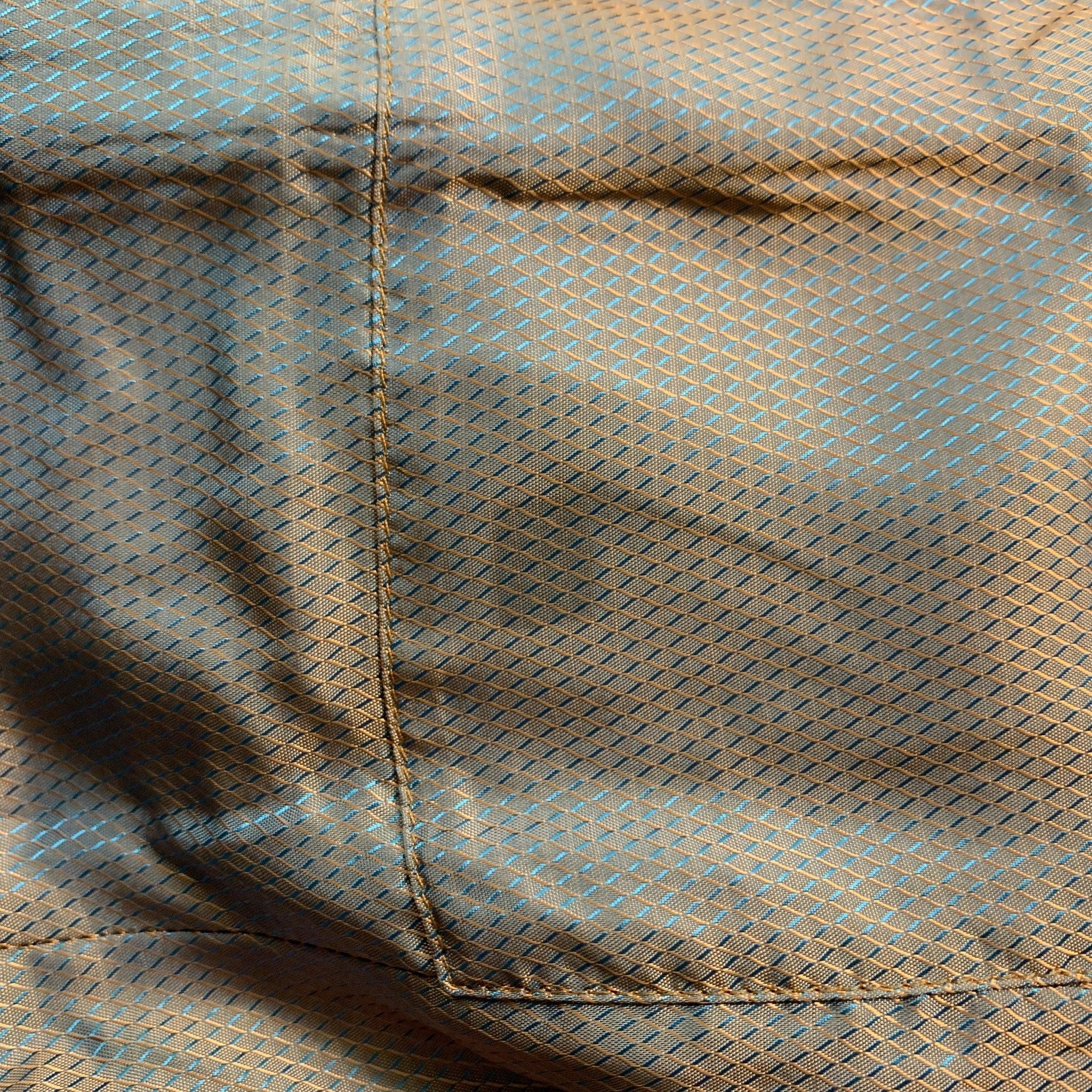 Men's HUGO BOSS Chest Size 38 Grey Navy Plaid Cotton  Elastane Peak Lapel Sport Coat For Sale