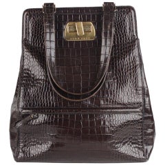 Hugo Boss Embossed Croc Look Tote Bag