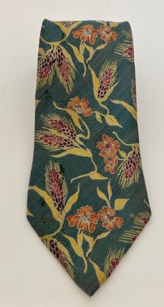Hugo Boss Grün Floral Herren Seidenkrawatte Italien
