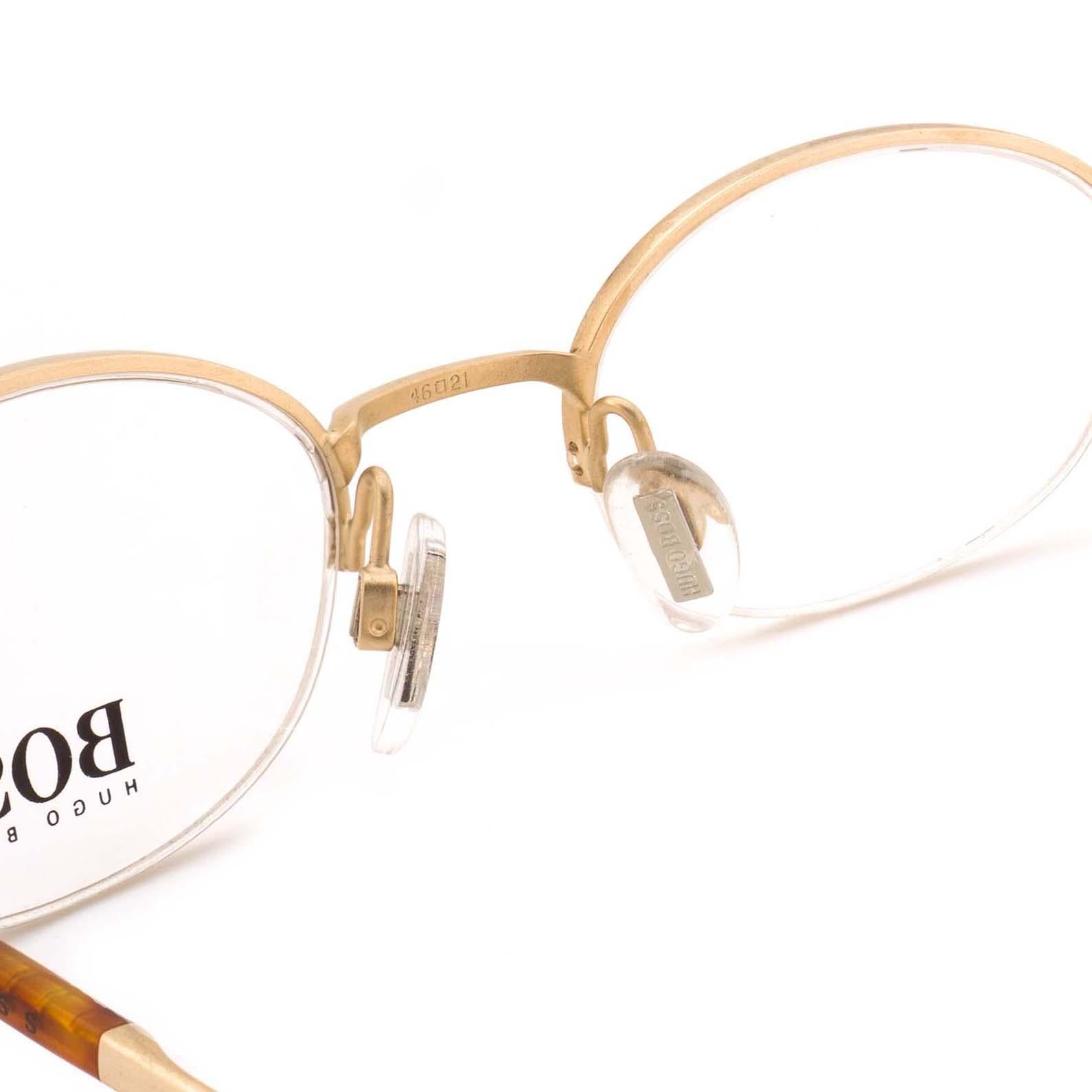 Hugo Boss Japan Vintage-Gläser mit Rahmen (Beige) im Angebot